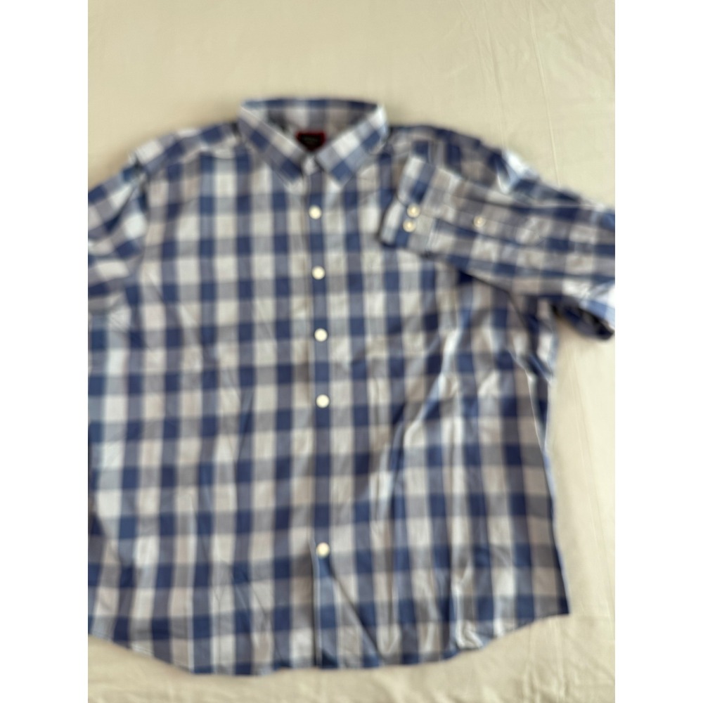 UNTUCKit Shirt Mens 3XL XXXL Blue Check Long Sleeve Button Up Cotton